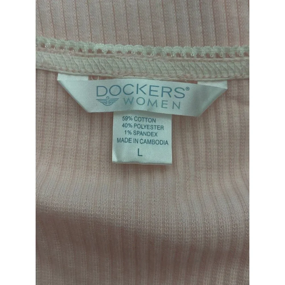 Dockers Women's Pink Lounge / Sleepwear 2 Pcs Cami Pant Set Size L
